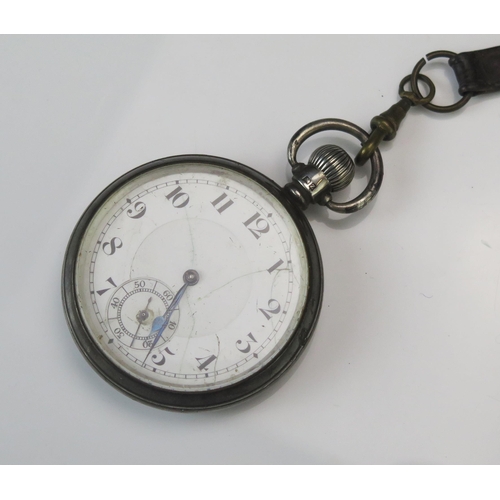 322 - A Gent's Silver Cased Open Dial Keyless Pocket Watch. Running, A/F, 95g