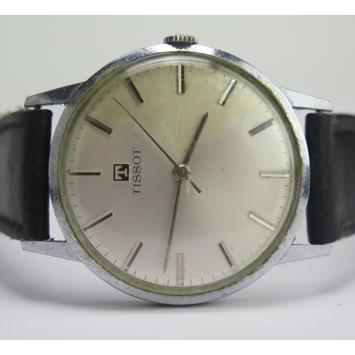 335 - A TISSOT Gent's Steel Cased Wristwatch, 33.7mm diam., case back no. 41014-42014-6, caliber 781, move... 