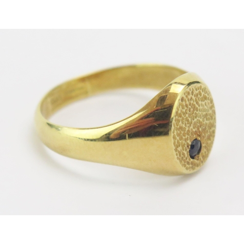 47 - *WITHDRAWN* An 18ct Gold and Sapphire Gent's Ring, size Z, hallmarked, 11.1g