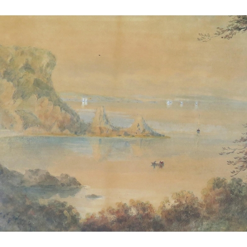 732 - Pair of nineteenth century watercolours by 'Ladies Bathing Cove, Torquay', signed C Way, 48 x 32, F ... 