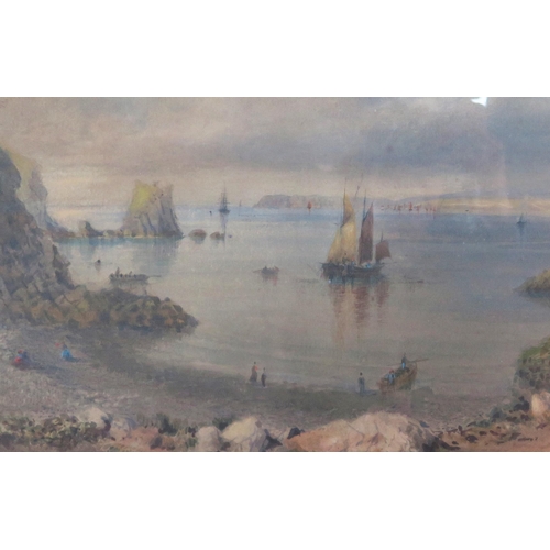 732 - Pair of nineteenth century watercolours by 'Ladies Bathing Cove, Torquay', signed C Way, 48 x 32, F ... 