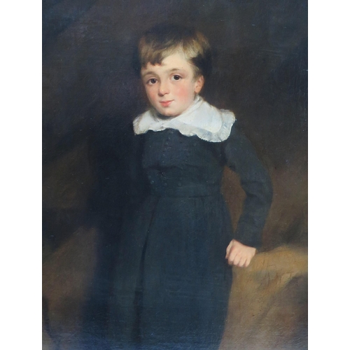 739 - English School full-length portrait of a boy in an outdoor setting, 18th/19th century, oil on canvas... 