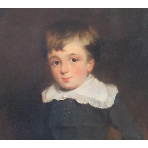 739 - English School full-length portrait of a boy in an outdoor setting, 18th/19th century, oil on canvas... 