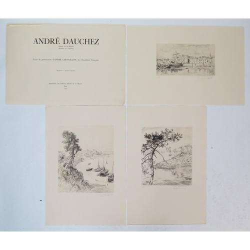 744 - André Dauchez (born Paris 1870 – 1948) French painter and engraver, a folio of 8 original aquatints ... 