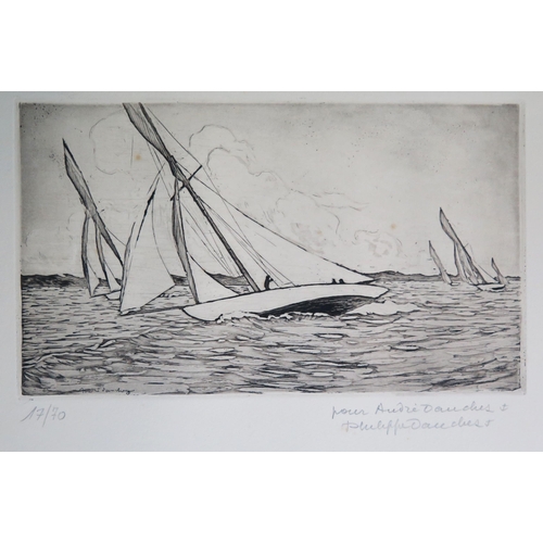 744 - André Dauchez (born Paris 1870 – 1948) French painter and engraver, a folio of 8 original aquatints ... 