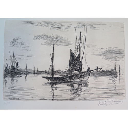 744 - André Dauchez (born Paris 1870 – 1948) French painter and engraver, a folio of 8 original aquatints ... 