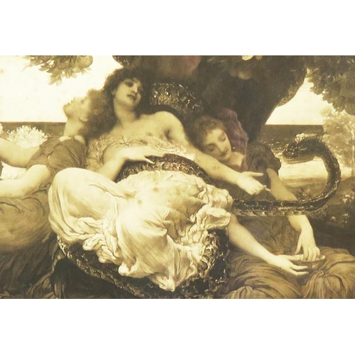 744A - Frederick Leighton (1830-1896) - A print of 'The Garden of the Hesperides' 1892, circular wooden fra... 