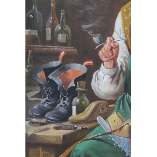 746 - Portrait of a Cobbler signed H. Richter, oil on canvas, 38 x 28cm, framed