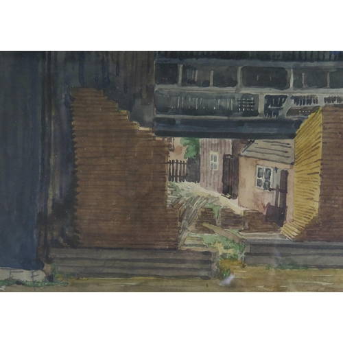 749 - Enid Margaret Fearnside (Irish 1896 - 1985), three watercolours including two of 'Sharp's Timber Yar... 