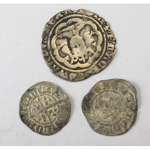 864 - An Edward III Half Groat and two 1/2d