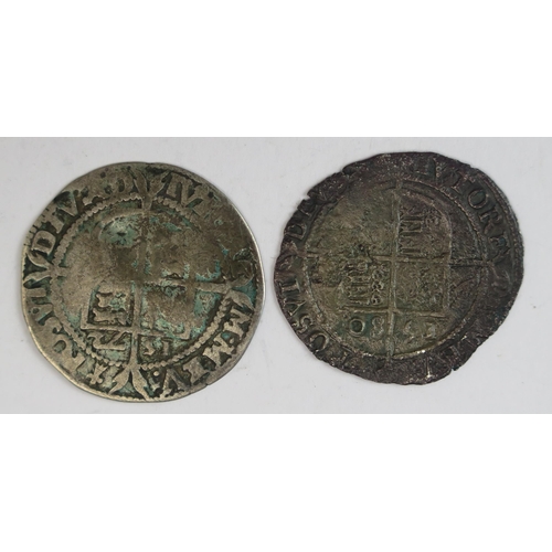 874 - An Elizabeth I 1572 Sixpence and a 1580 sixpence