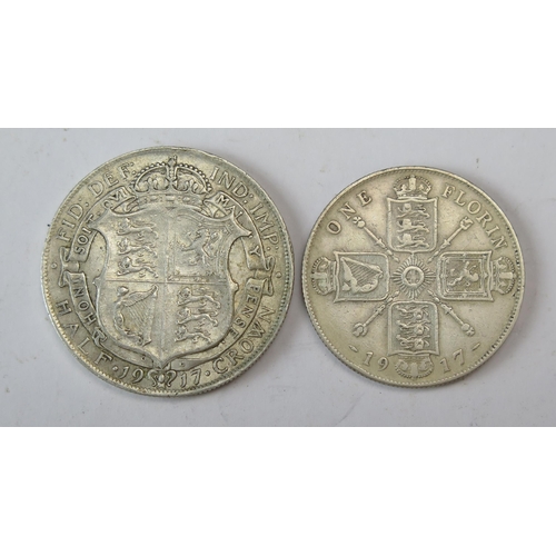 944 - 1917 Half Crown and Florin