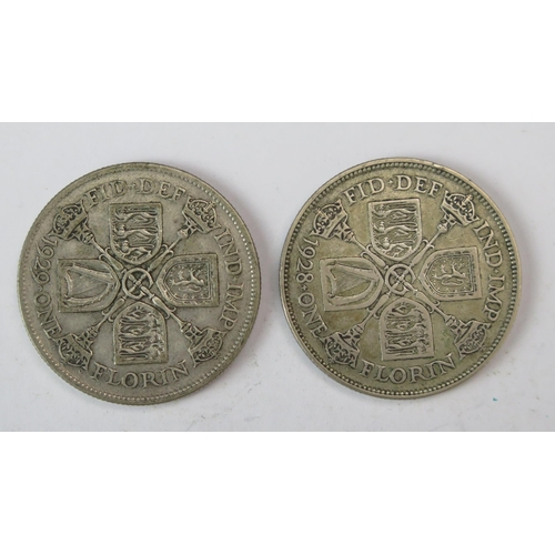 959 - 1928 and 1929 Half Crown and Florin