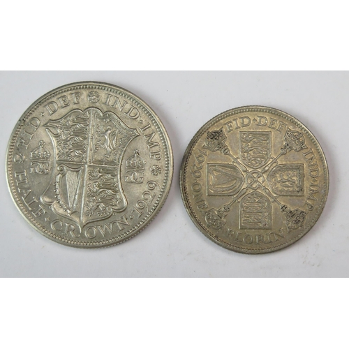 960 - 1929 Half Crown and Florin