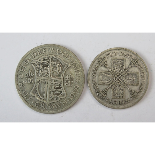 962 - 1929 Half Crown and Florin