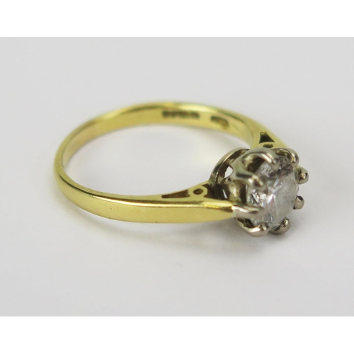 11 - An 18ct Gold and Natural Diamond Solitaire Engagement Ring, c. 6.34mm brilliant round cut, size L.5,... 