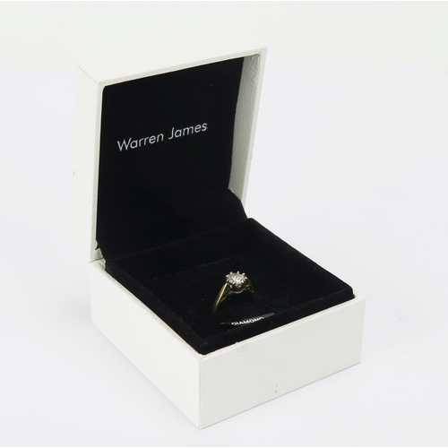 11 - An 18ct Gold and Natural Diamond Solitaire Engagement Ring, c. 6.34mm brilliant round cut, size L.5,... 