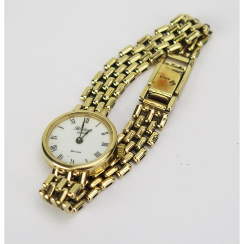 12 - A Brufords 9ct Gold Bracelet Watch with quartz movement, 20mm case, 19.42g without movement, includi... 