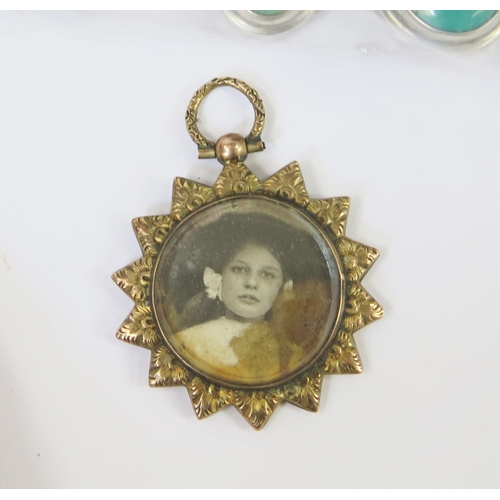 130 - An Antique 9ct Gold Double Sided Locket Pendant, 39.6mm drop, stamped 9CT, 5.47g