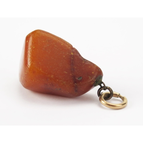 207 - An Amber Pendant, c. 35x23.5mm without mount, 9.66g