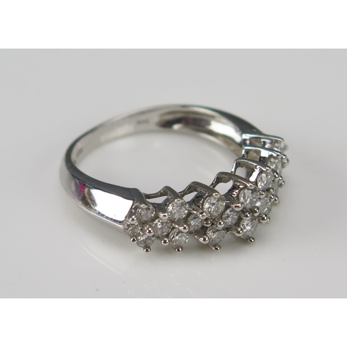 231 - A 14k White Gold and Brilliant Cut Diamond Ring, size N.25, stamped 14K, 3.43g