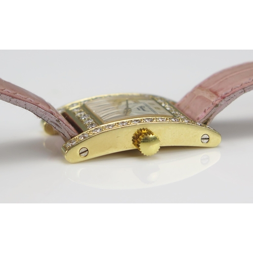 237 - A Chopard 18ct Gold and Diamond Lady's Wristwatch set with c. 3.5ct of diamonds, c. 25.2x24.4mm, cas... 