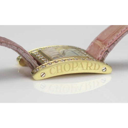237 - A Chopard 18ct Gold and Diamond Lady's Wristwatch set with c. 3.5ct of diamonds, c. 25.2x24.4mm, cas... 