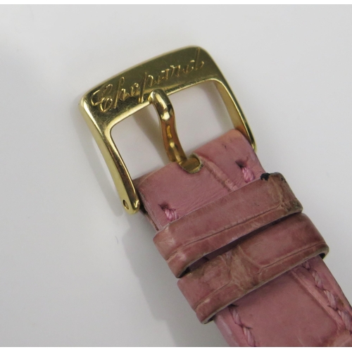 237 - A Chopard 18ct Gold and Diamond Lady's Wristwatch set with c. 3.5ct of diamonds, c. 25.2x24.4mm, cas... 