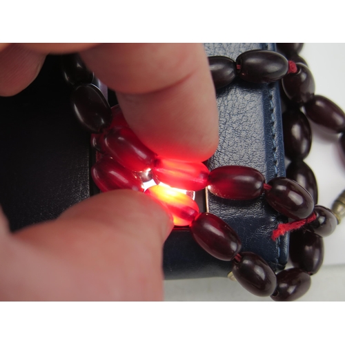 248 - A Faux Amber Bead Necklace, largest bead14.3x8.9mm, 43cm, 18.42g