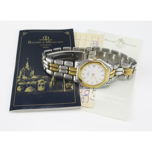 252 - A BAUME & MERCIER Gold Plated and Stainless Steel Quartz Wristwatch, ref: 5752/966. Sold with papers