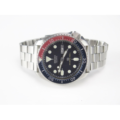 254 - A SEIKO 'Pepsi' 150M Diver's Watch, 42.2mm stainless steel case. Needs battery