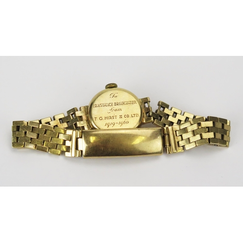 34 - An OMEGA Lady's 9ct Gold Bracelet Watch, 19.5mm case, caliber 244 manual wind movement no. 16980261,... 