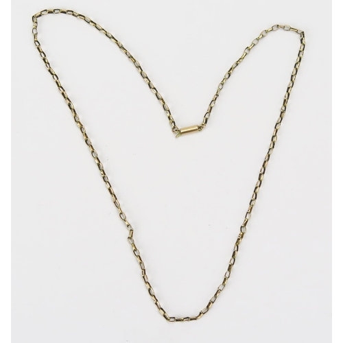 67 - A 9ct Gold Belcher Chain with barrel clasp, 43.5cm, stamped 9c, 2.37g