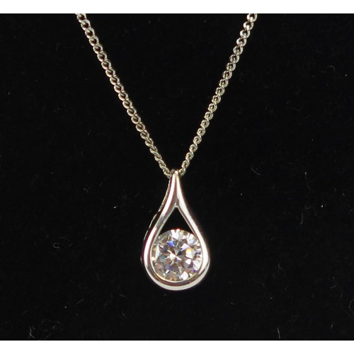 97 - A 9ct White Gold Chain with pendant, hallmarked chain, 2.11g