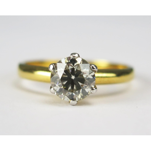 76 - A 14ct Yellow Gold Brilliant Round Cut Diamond Solitaire Ring, size P.5, stamped 585, 3.3g.
Sold wit... 