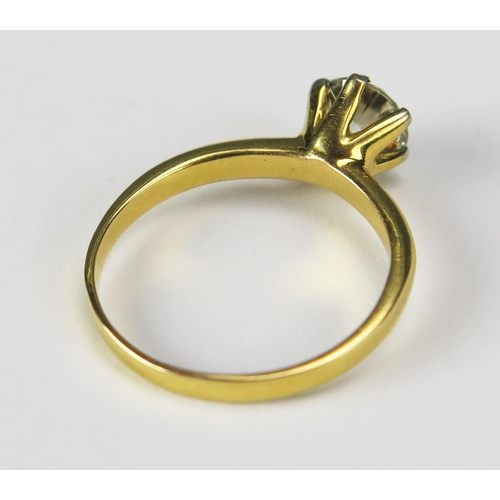 76 - A 14ct Yellow Gold Brilliant Round Cut Diamond Solitaire Ring, size P.5, stamped 585, 3.3g.
Sold wit... 
