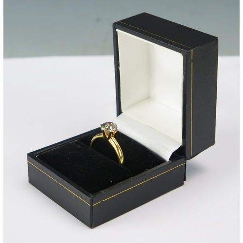 76 - A 14ct Yellow Gold Brilliant Round Cut Diamond Solitaire Ring, size P.5, stamped 585, 3.3g.
Sold wit... 