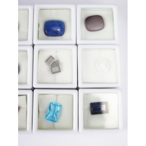 78 - A Parcel of 12 Loose Mixed Gemstones, all individually boxed and including tiger's eye, amethyst, sa... 