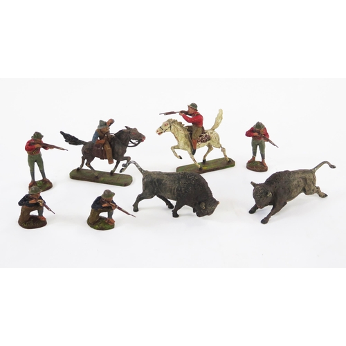Figurine Elastolin Cowboy Au Combat - 60mm - Très Bel état