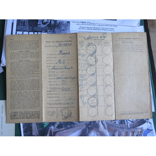 1335 - 1932 Coventry Eagle Silent Superb Motorbike with complete set of acetylene lights, documents include... 