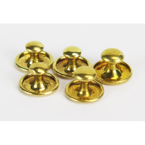 10 - Five 18ct Gold Studs, Birmingham hallmarks, 4g