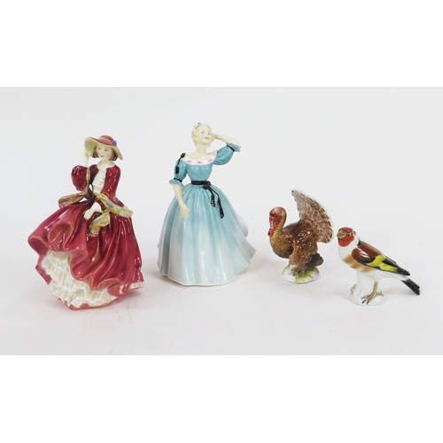 1531 - A Royal Doulton figurine HN 1834 'Top O The Hill', HN 2237 'Celeste'. a Meissen porcelain figure of ... 