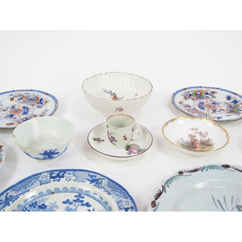 1533 - Two pairs of early 19th century Spode side plates and dinner plates, A Worcester coffee can (a/f), M... 