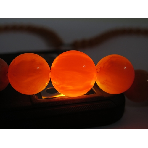 47 - Graduated Amber Circular Bead Necklace, largest bead 21.25x20.8mm, 78cm, 80.31g