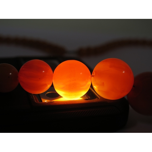 47 - Graduated Amber Circular Bead Necklace, largest bead 21.25x20.8mm, 78cm, 80.31g