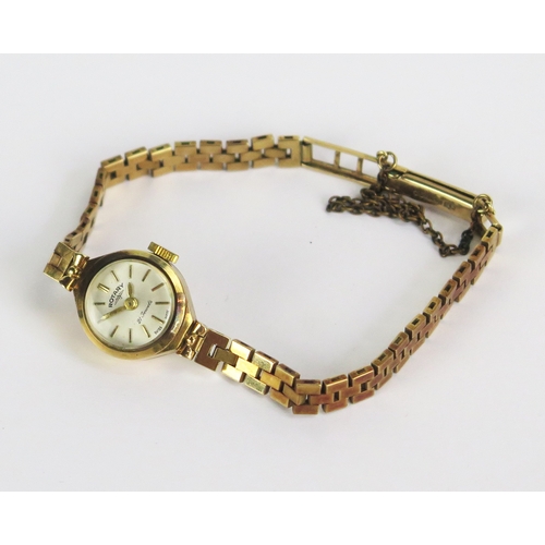 8 - ROTARY Lady's 9ct Gold Cased Wristwatch in original case, the c. 15.7mm case with 21 jewel manual wi... 