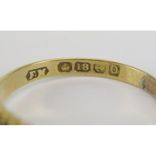 23 - Antique 18ct gold five stone diamond ring, hallmarked Birmingham 1913, maker/sponsor F.M, size Q.5, ... 