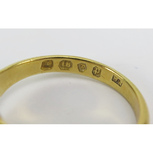 27 - Victorian 18ct yellow gold old cut diamond solitaire ring, c. 4.6x4.3mm stone, size P.5, hallmarked ... 