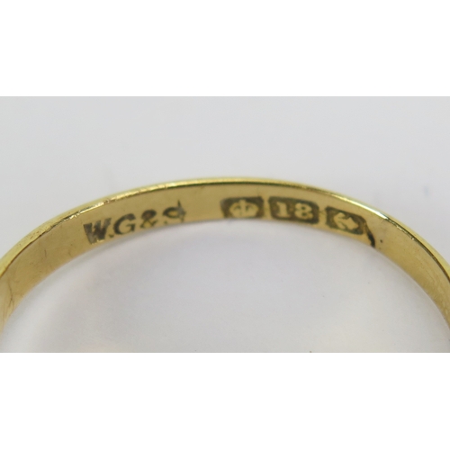 31 - Antique 18ct yellow gold opal five stone ring, c. 51mm principal stone, size M.5, hallmarked Birming... 