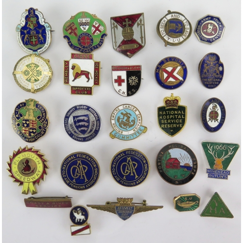 An assorted collection of various lapel badges including BOAC Junior ...